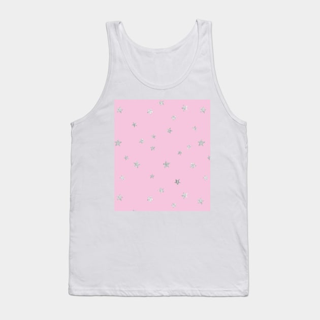 Pretty Y2K Glitter Stars Design in Hot Pink Tank Top by madiwestdal